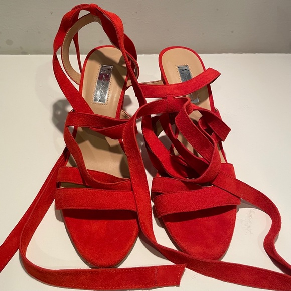 Bright Red INC Kailey Lace-up BlockHeel Sandals - Picture 4 of 8